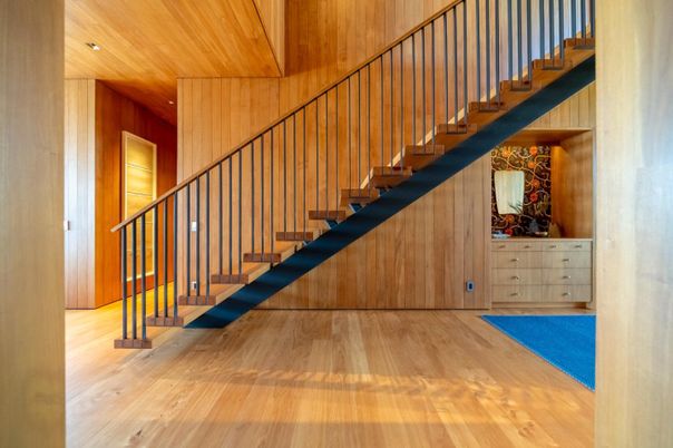 Interior, Recessed Lighting, Wooden Ceilings, Wood Texture Flooring, Wooden Walls