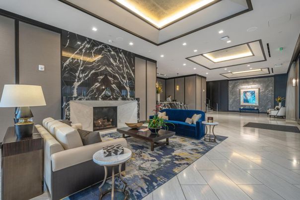 Fireplace, Interior, Living room, Marble Walls, Recessed Lighting