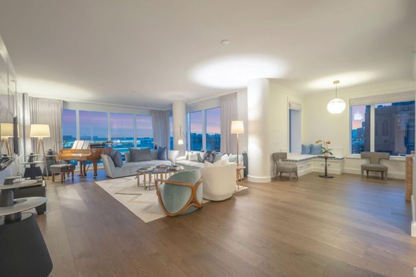 Interior, Living room, Pendant Lights, Piano, Wood Texture Flooring