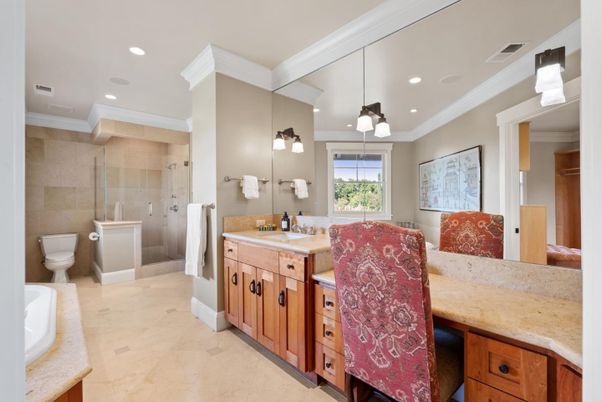 Bathroom, Glass Shower, Interior, Pendant Lights, Recessed Lighting