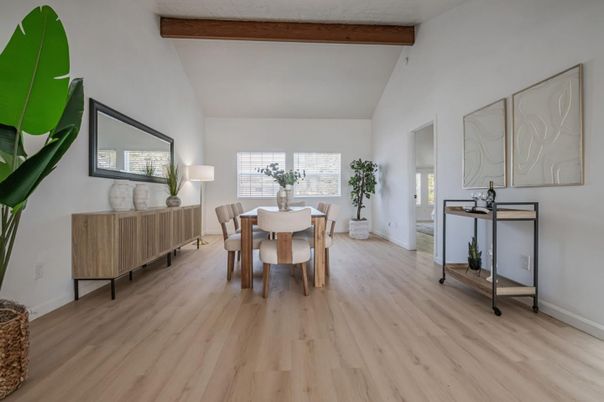 Dining room, Interior, Wooden Beams, Wood Texture Flooring
