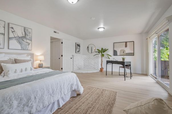 Bedroom, Home Office, Interior, Wood Texture Flooring