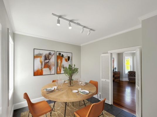 Dining room, Interior, Wood Texture Flooring