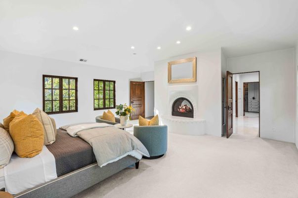 Bedroom, Fireplace, Interior, Living room, Recessed Lighting