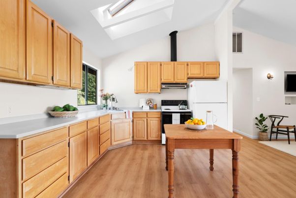 Interior, Kitchen, Wood Texture Flooring
