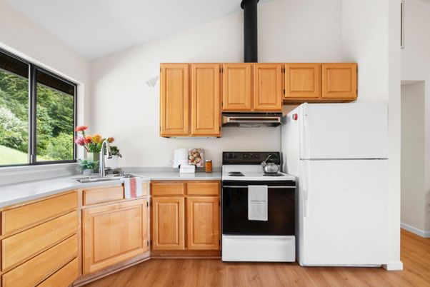 Interior, Kitchen, Wood Texture Flooring