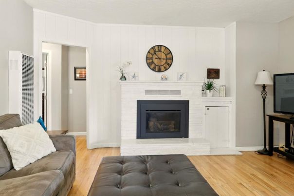 Fireplace, Interior, Wood Texture Flooring