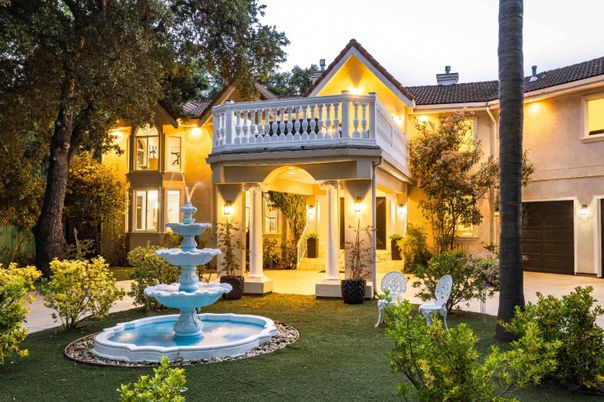 Attached, Backyard, Exterior, Facade, Mediterranean