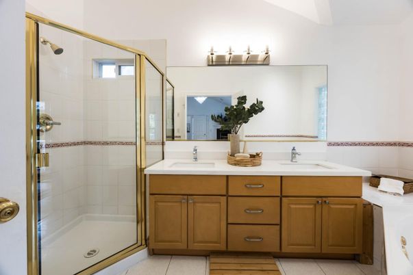 Bathroom, Dual Sink Vanities, Glass Shower, Interior