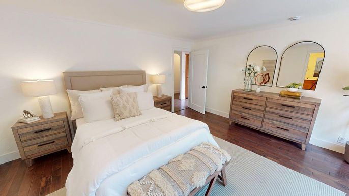 Bedroom, Interior, Wood Texture Flooring