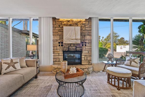 Fireplace, Interior, Living room, Stone Walls