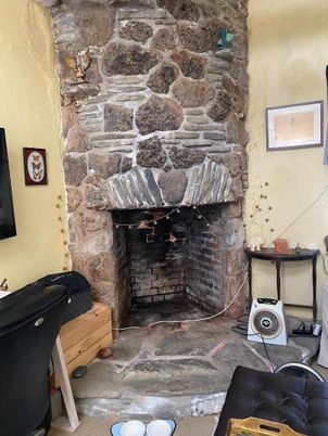 Fireplace, Interior, Stone Walls