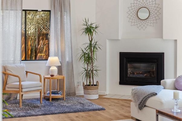 Fireplace, Interior, Wood Texture Flooring