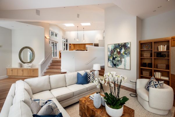Interior, Kitchen, Living room, Pendant Lights, Recessed Lighting, Wood Texture Flooring