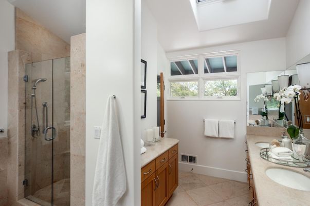 Bathroom, Dual Sink Vanities, Glass Shower, Interior