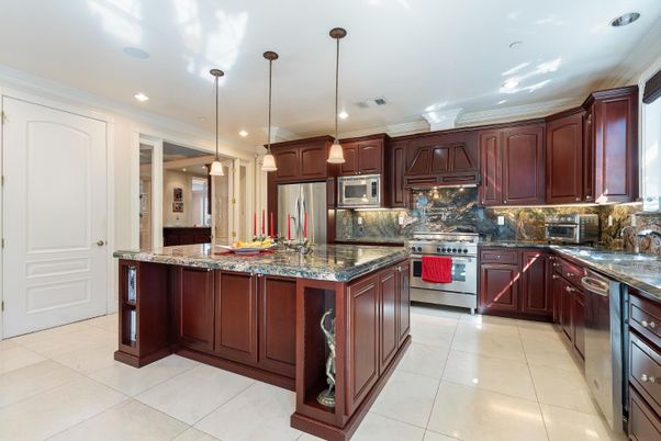 Interior, Kitchen, Pendant Lights, Recessed Lighting, Stainless Steel Appliances