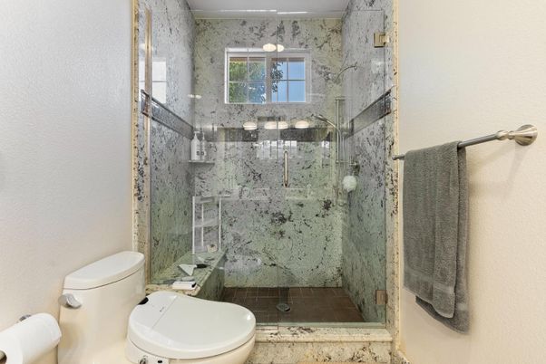 Bathroom, Glass Shower, Interior, Marble Walls