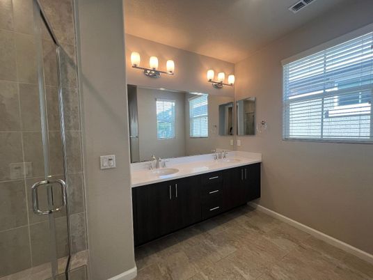 Bathroom, Dual Sink Vanities, Glass Shower, Interior