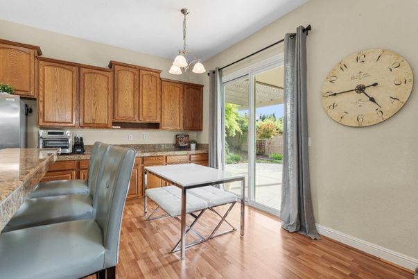 Dining room, Interior, Kitchen, Pendant Lights, Wood Texture Flooring