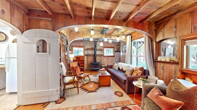 Fireplace, Interior, Living room, Wooden Beams, Wooden Ceilings, Wooden Walls