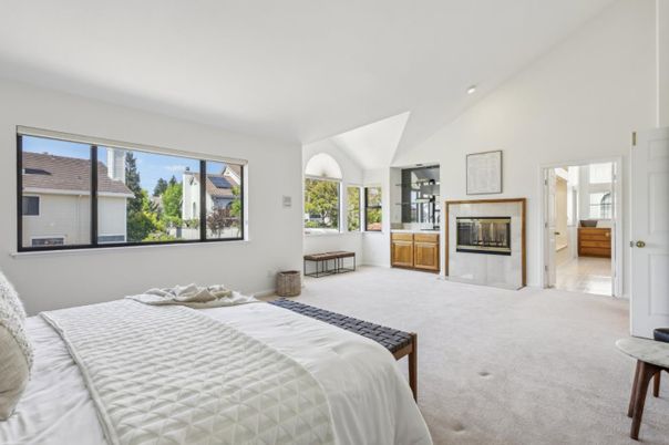 Bedroom, Fireplace, Interior, Recessed Lighting
