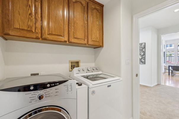 Interior, Washer, Wood Texture Flooring