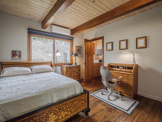 Bedroom, Home Office, Interior, Wooden Beams, Wooden Ceilings, Wood Texture Flooring