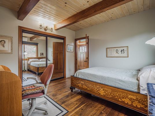 Bedroom, Interior, Wooden Beams, Wooden Ceilings, Wood Texture Flooring