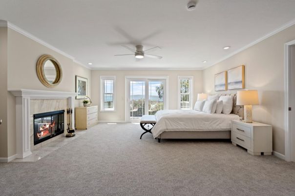 Bedroom, Fireplace, Interior, Recessed Lighting