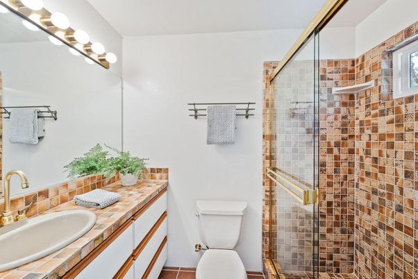 Bathroom, Glass Shower, Interior, Tile Countertops