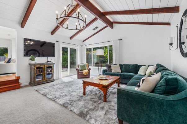 Chandelier, Interior, Living room, Pendant Lights, Wooden Beams