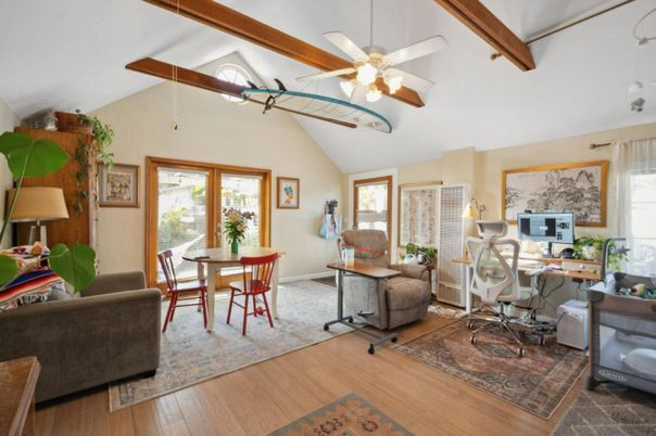 Home Office, Interior, Wooden Beams, Wood Texture Flooring