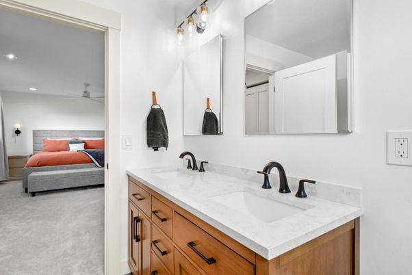 Bathroom, Bedroom, Dual Sink Vanities, Interior, Recessed Lighting