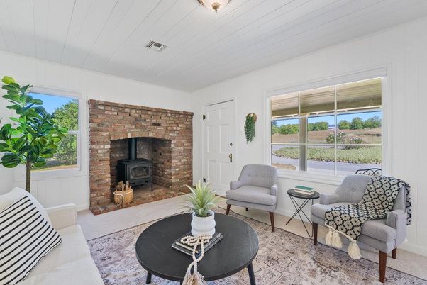 Fireplace, Interior, Living room, Stone Walls