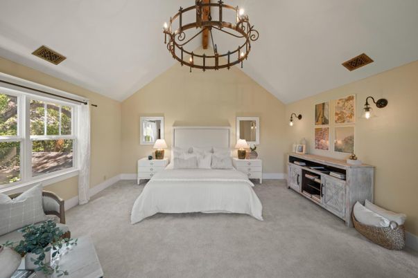 Bedroom, Chandelier, Interior