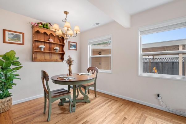 Chandelier, Dining room, Interior, Wood Texture Flooring