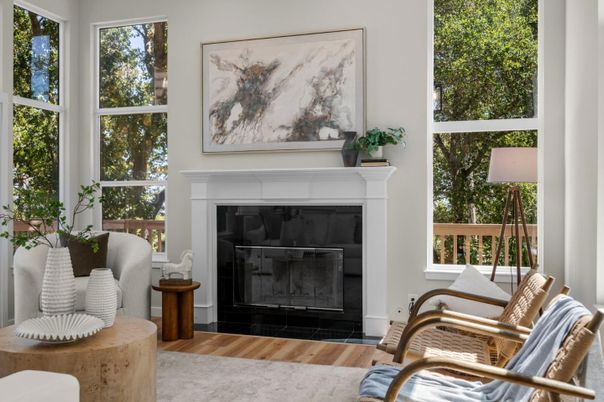 Fireplace, Interior, Wood Texture Flooring