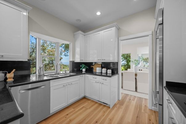 Interior, Kitchen, Recessed Lighting, Wood Texture Flooring