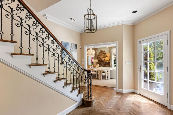 Chandelier, Interior, Pendant Lights, Recessed Lighting, Wood Texture Flooring