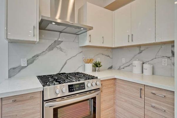Interior, Kitchen, Marble Walls, Stainless Steel Appliances