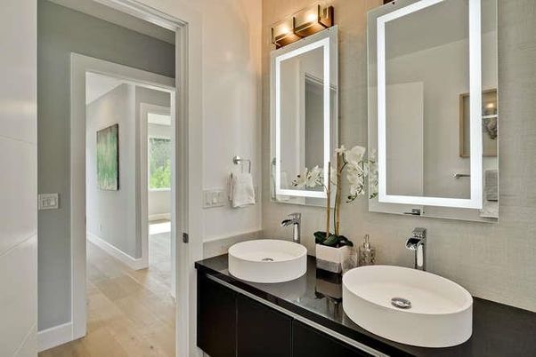Bathroom, Dual Sink Vanities, Interior, Wood Texture Flooring