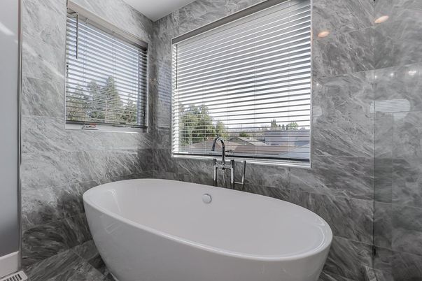 Bathroom, Free Standing Baths, Interior, Marble Walls, Recessed Lighting
