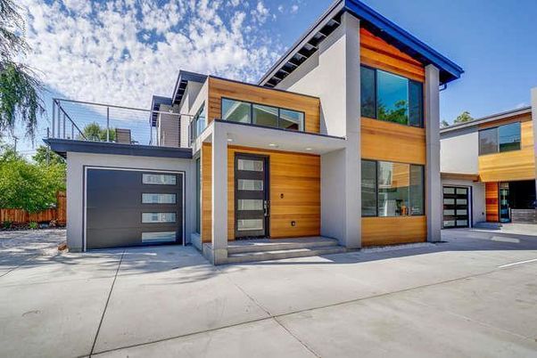 Attached, Exterior, Facade, Modern