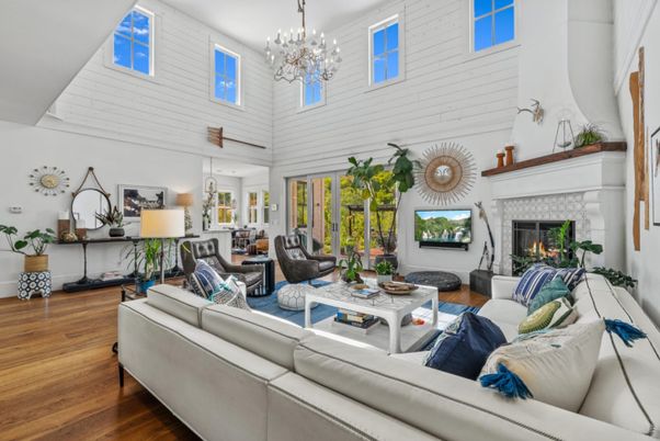 Chandelier, Fireplace, Interior, Living room, Wood Texture Flooring