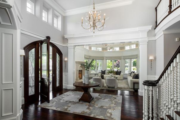 Chandelier, Fireplace, Interior, Living room, Wood Texture Flooring