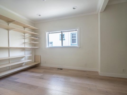 Empty room, Interior, Recessed Lighting, Walk-in Closets, Wood Texture Flooring