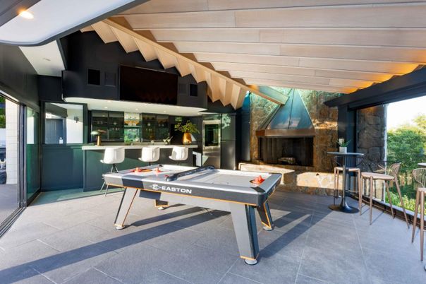 Billiard Table, Fireplace, Game Room, Interior