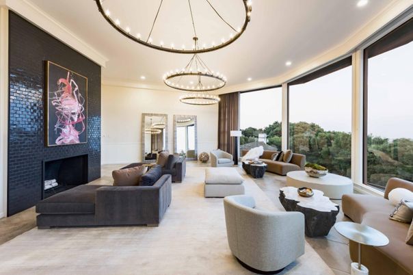Fireplace, Interior, Living room, Pendant Lights, Recessed Lighting