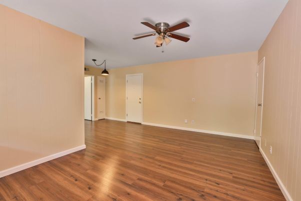 Empty room, Interior, Pendant Lights, Wood Texture Flooring