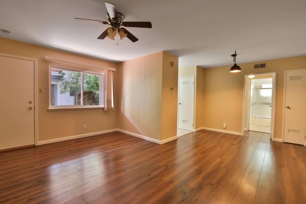 Empty room, Interior, Pendant Lights, Wood Texture Flooring